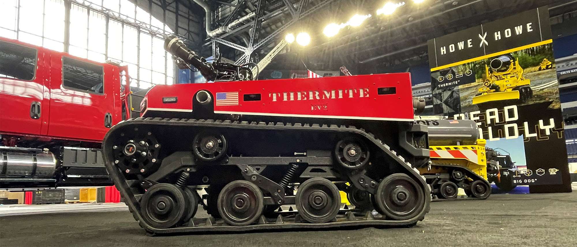 Thermite EV2 at FDIC Tradeshow with Howe & Howe banner and Thermite RS1 in the background