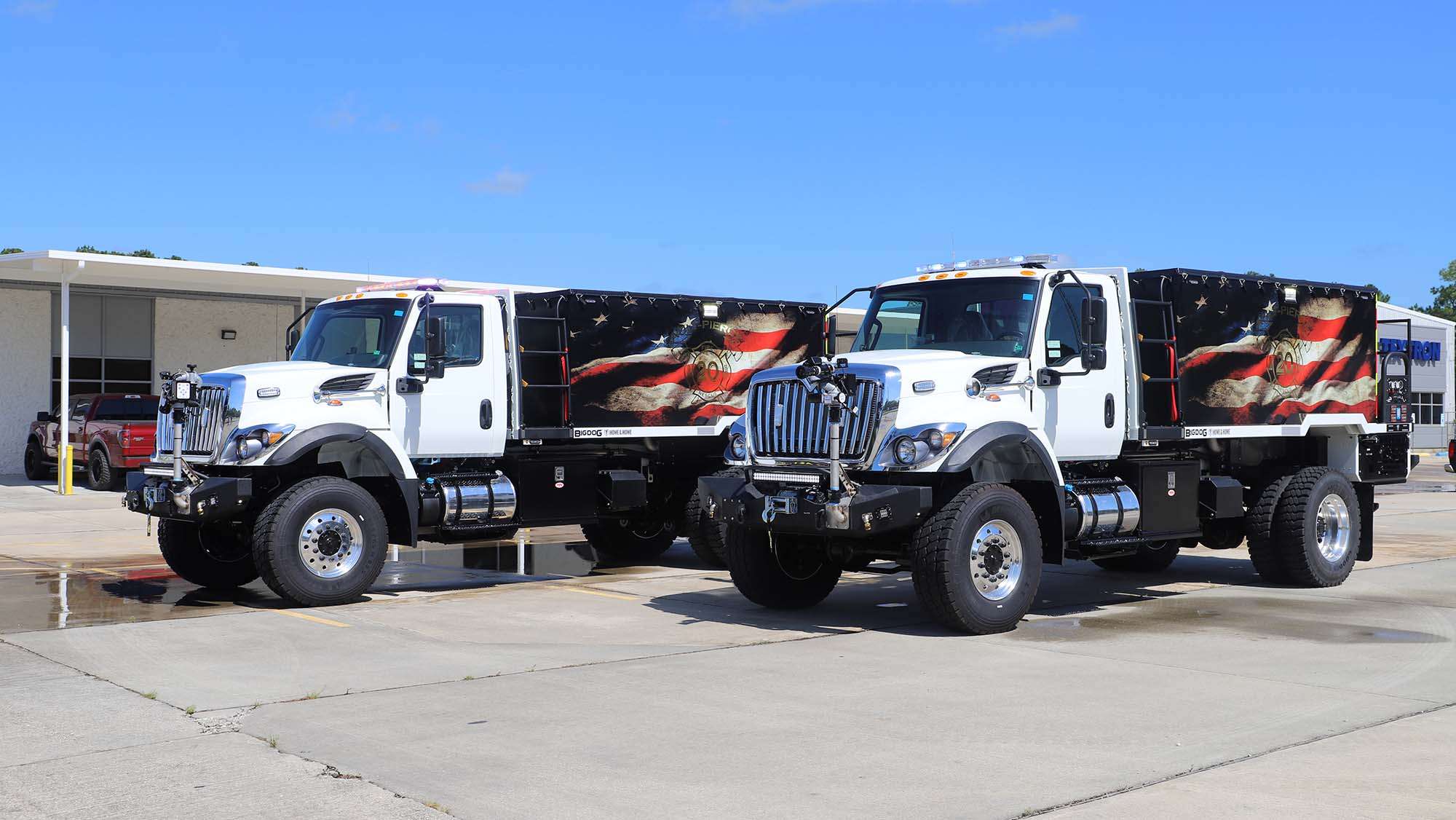 Two Big Dogs parked side by side