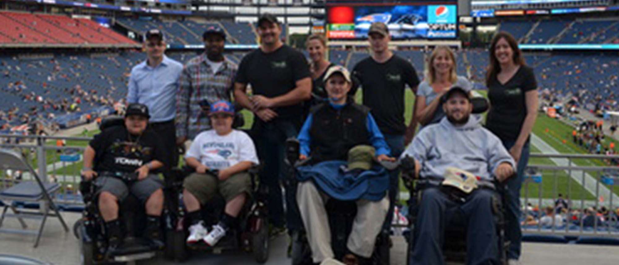 Group of people at a football game